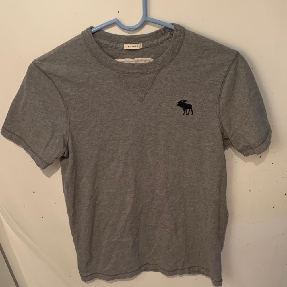 Very High Quality Abercrombie & Fitch Muscle Shirt Grey 100% Cotton T SZ M